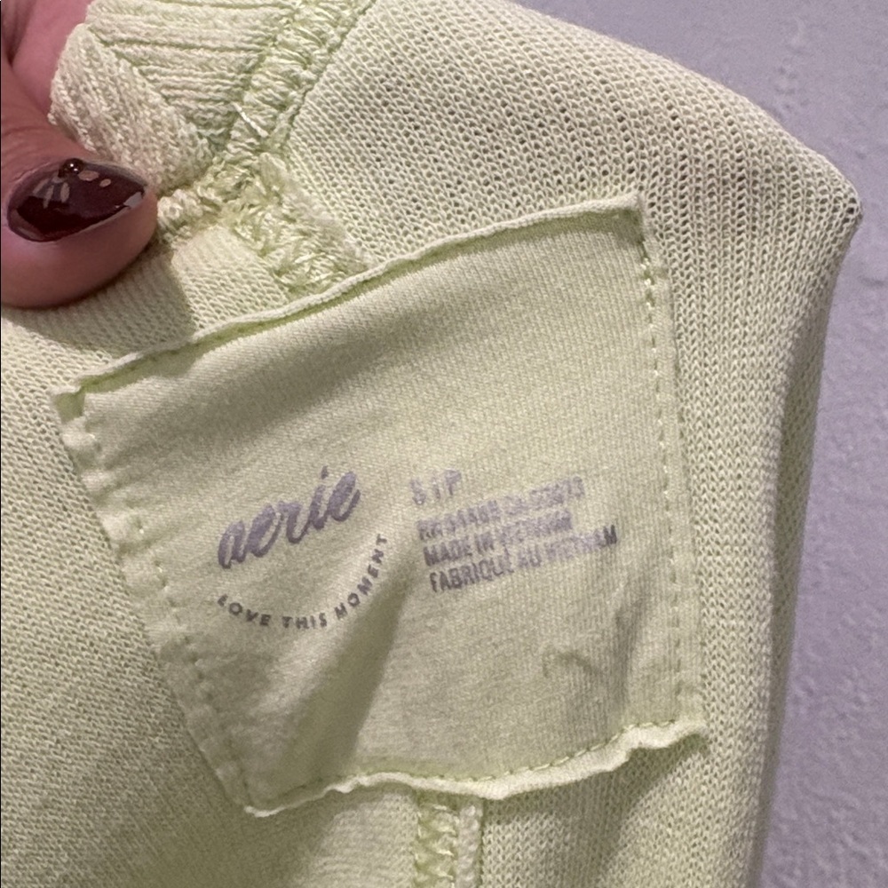 Aerie Wonder Textured V-Neck Sweatshirt Women’s Pullover Cozy Casual Sweater - Picture 3 of 9